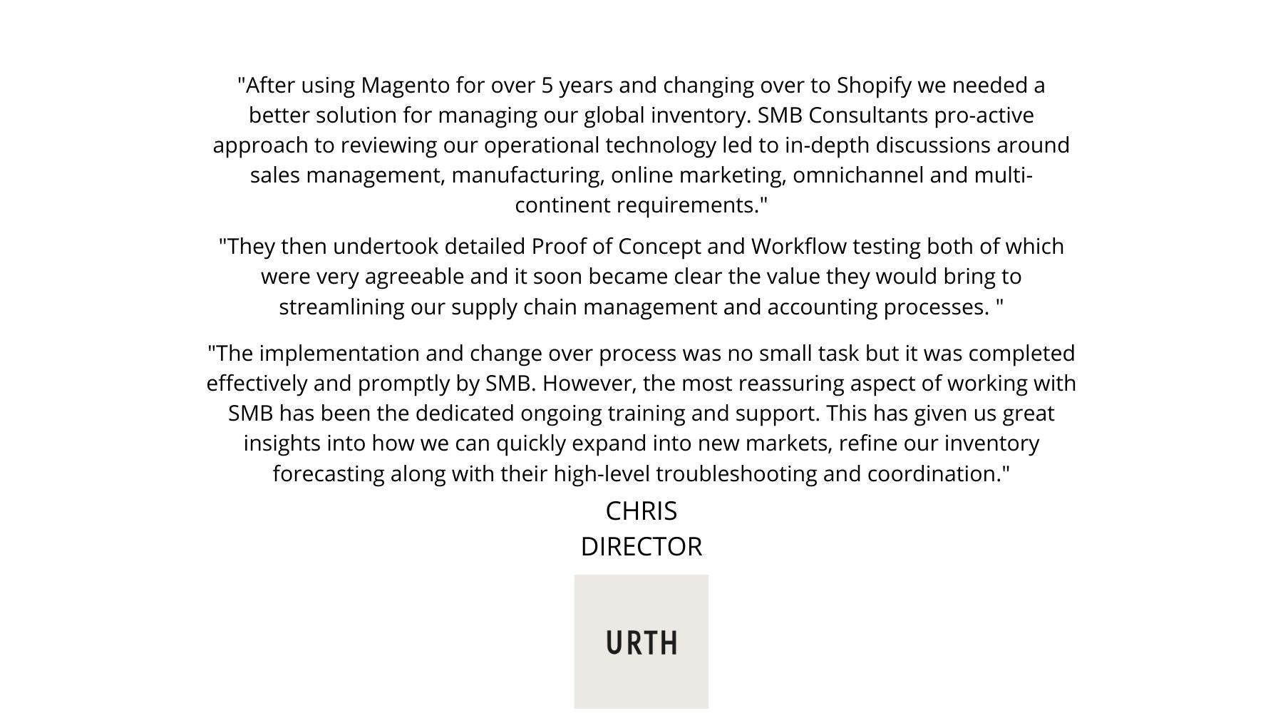 SMB Consultants Cloud Based App Integrators Business Consultants Customer Review URTH